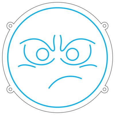 طرح نئون ایموجی عصبانی