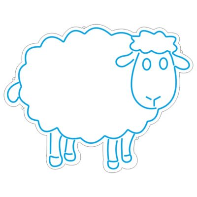 طرح گوسفند فانتزی برای نئون فلکسی و تابلو حیوانات