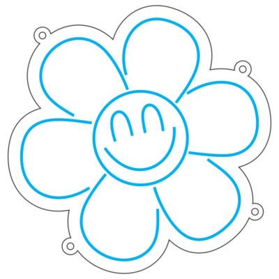 طرح نئون گل خندان کارتونی