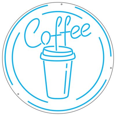 طرح نئون فنجان قهوه بیرونبر