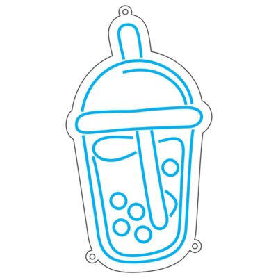 طرح نئون لیوان بوبا چای حبابی