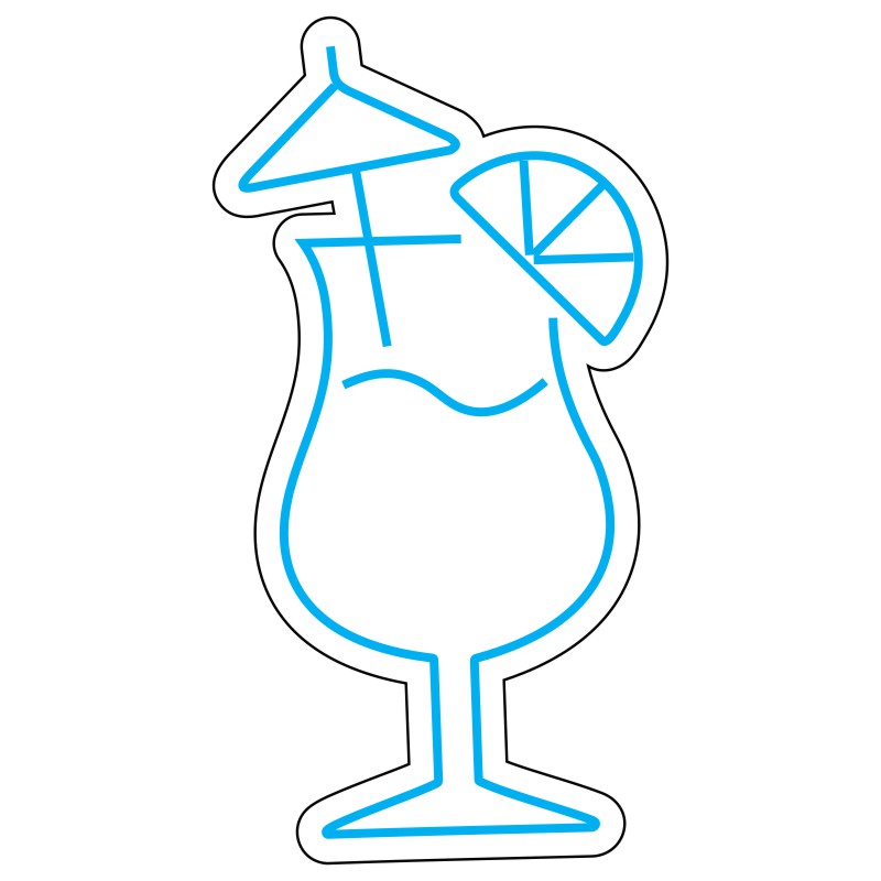 طرح نئون نوشیدنی کوکتل استوایی 9 design 666 1 گل نئون