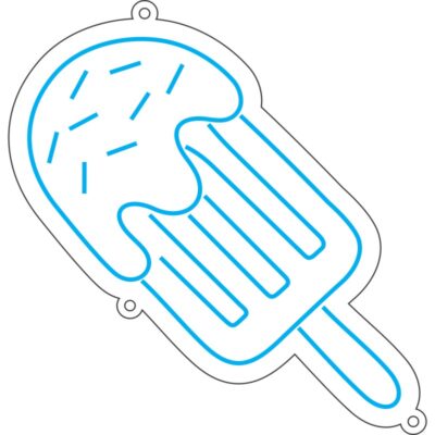 طرح نئون بستنی چوبی