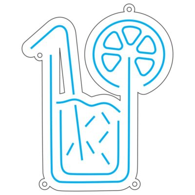 طرح نئون نوشیدنی با نی و لیمو