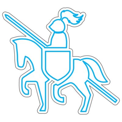 طرح نئون شوالیه سوار بر اسب