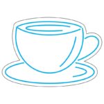 طرح نئون فنجان چای یا قهوه