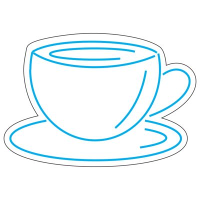 طرح نئون فنجان چای یا قهوه