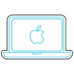 فایل وکتور لپ‌تاپ اپل برای برش لیزر و نئون فلکس