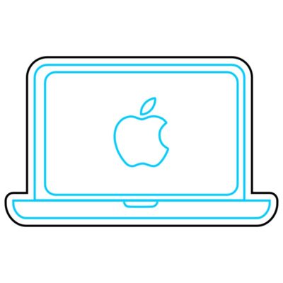 فایل وکتور لپ‌تاپ اپل برای برش لیزر و نئون فلکس