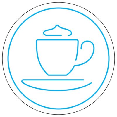 طرح نئون لیوان چای و نعلبکی