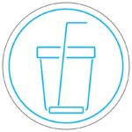 طرح نئون نوشیدنی با نی