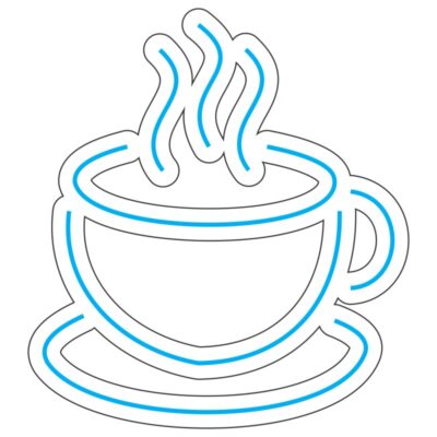 طرح نئون فنجان قهوه