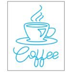 طرح نئون فنجان قهوه