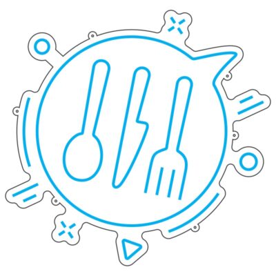 طرح نئون بشقاب و قاشق