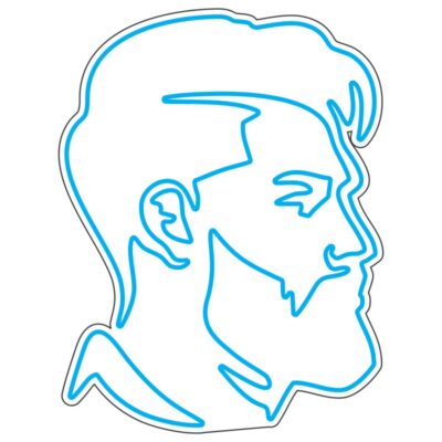 طرح نئون چهره مرد