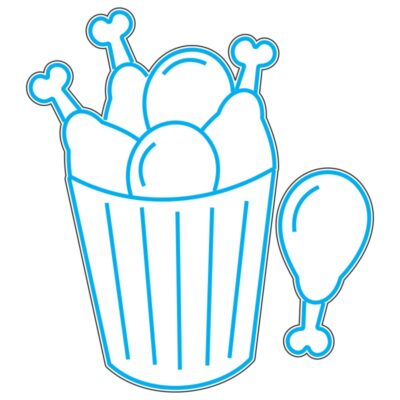 طرح نئون سبد بستنی و بادکنک