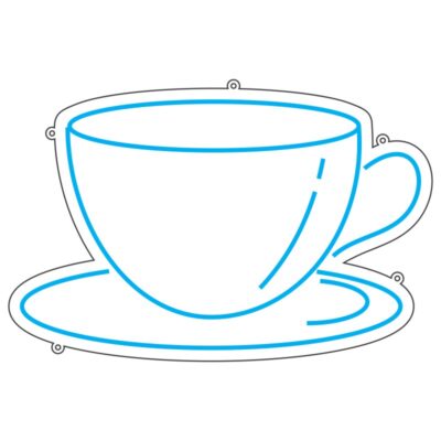 طرح نئون فنجان چای ساده