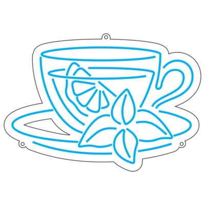طرح نئون چای با برگ