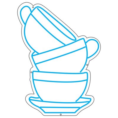 طرح نئون فنجانهای روی هم