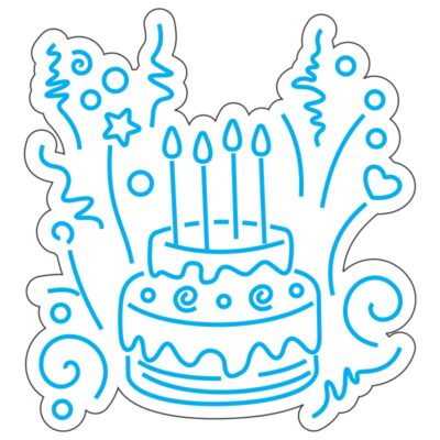 طرح نئون کیک تولد