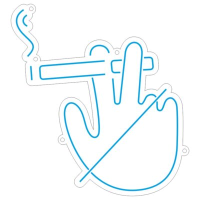 طرح نئون سیگار و دست برای دکور کافی‌شاپ