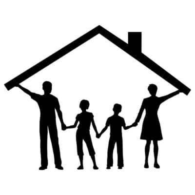 وکتور خانواده زیر سقف | نماد حمایت و امنیت خانوادگی