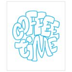 وکتور نئون تایپوگرافی Coffee Time دایره‌ای