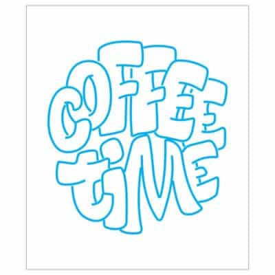 وکتور نئون تایپوگرافی Coffee Time دایره‌ای