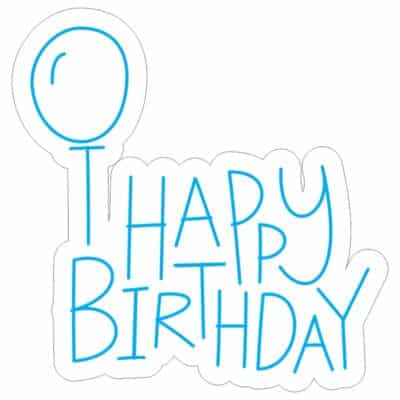 طرح نئون Happy Birthday با بادکنک