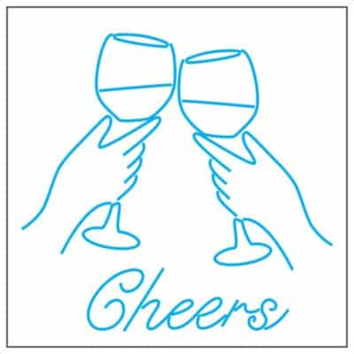 نئون گیلاس نوشیدنی و نوشته Cheers