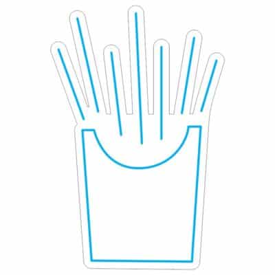 وکتور نئون سیب زمینی سرخ کرده ظرف یکبار مصرف