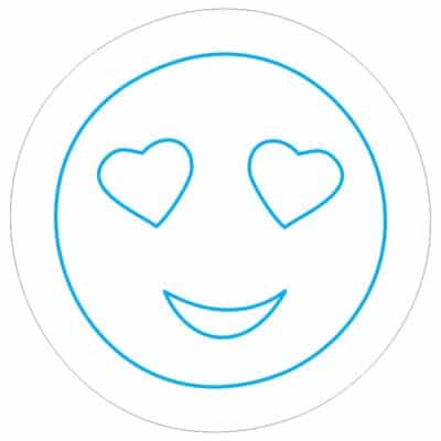 ایموجی خندان با چشمان قلب