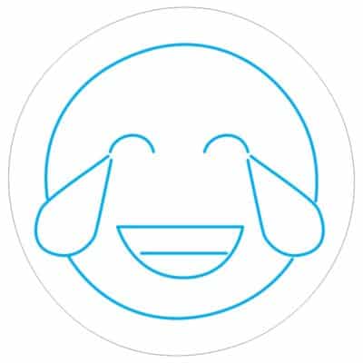 نئون ایموجی با اشک شوق