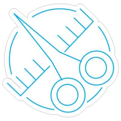 طرح نئون شانه و قیچی