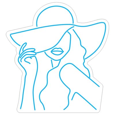 طرح نئون زن با کلاه