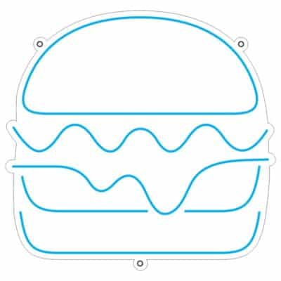 طرح نئون همبرگر کلاسیک خطی