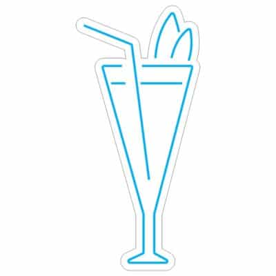 طرح نئون آبمیوه و تکه میوه