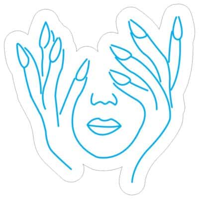 نئون صورت زن بیوتی سالن