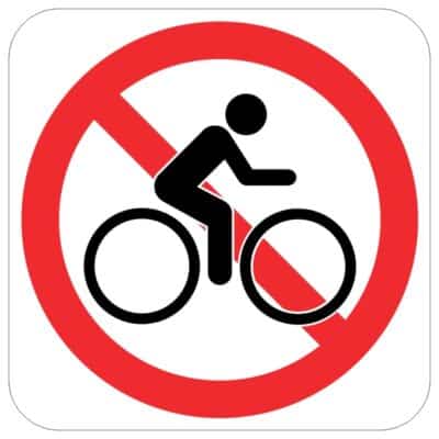 وکتور ممنوعیت دوچرخه‌سواری