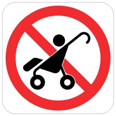 وکتور ممنوعیت کالسکه نوزاد