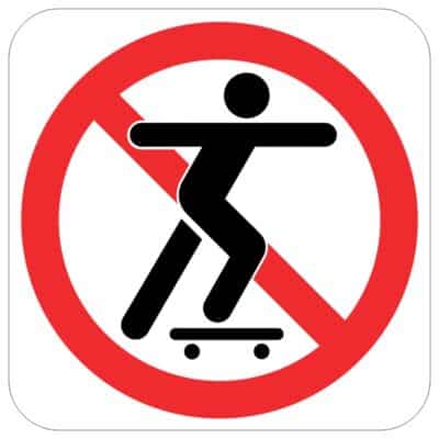 وکتور ممنوعیت اسکیت‌بورد