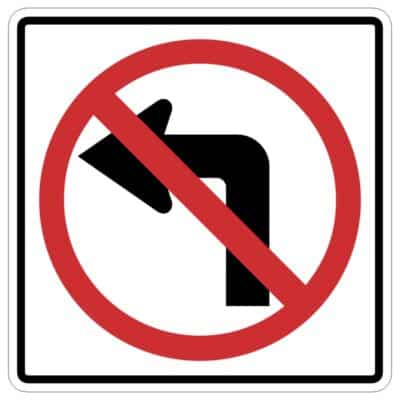 وکتور ممنوعیت گردش به چپ