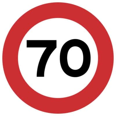 وکتور محدودیت سرعت ۷۰ کیلومتر