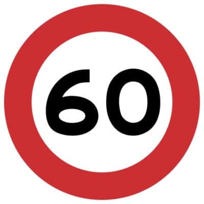 وکتور محدودیت سرعت ۶۰ کیلومتر