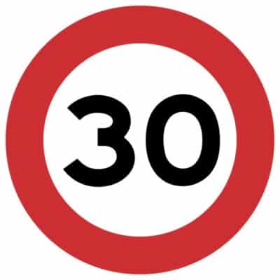 وکتور محدودیت سرعت ۳۰ کیلومتر
