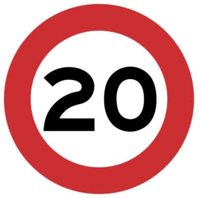 وکتور محدودیت سرعت ۲۰ کیلومتر