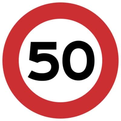 وکتور محدودیت سرعت ۵۰ کیلومتر