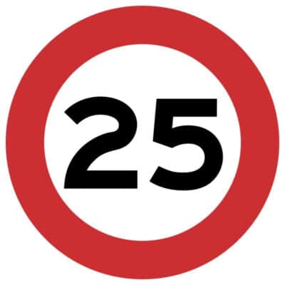 وکتور محدودیت سرعت ۲۵ کیلومتر