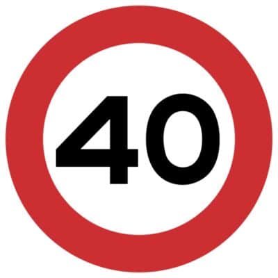 وکتور محدودیت سرعت ۴۰ کیلومتر