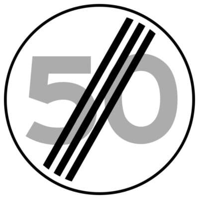 وکتور پایان محدودیت سرعت ۵۰